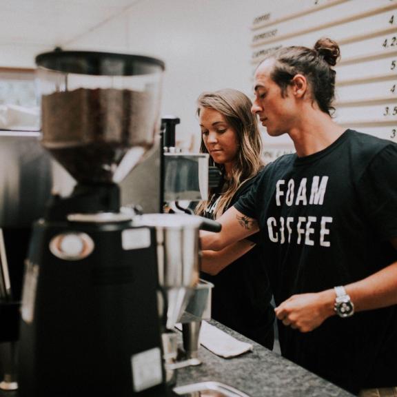 Workers at Foam Coffee
