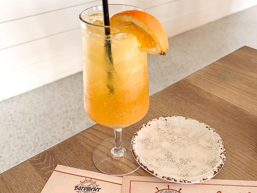 Cocktail on the table at Waterfront Grille restaurant in Orange Beach